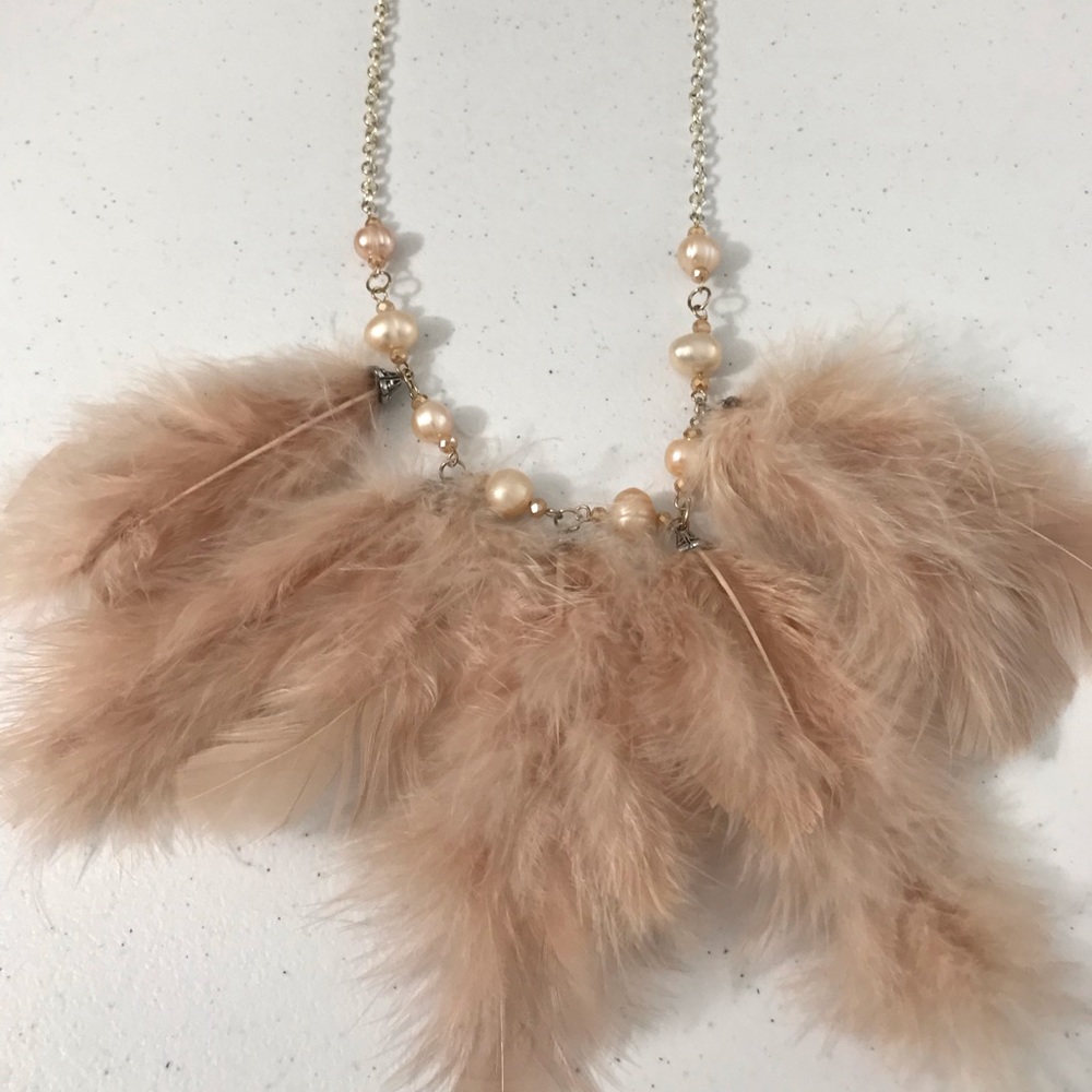 Feather and Pearl Necklace